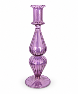 Handcrafted Lilac Glass Candle Holder